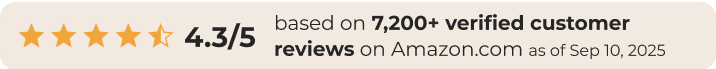 4.3 out of 5 based on 7,200+ verified customer reviews